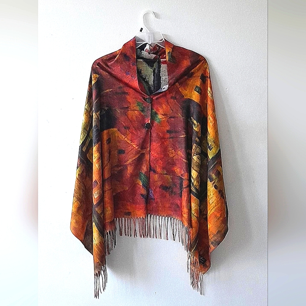 3/$9 Bundle Only Lightweight Reverseable Poncho Styled Blouse